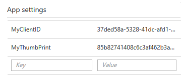  Function App Settings > Configure App Settings 