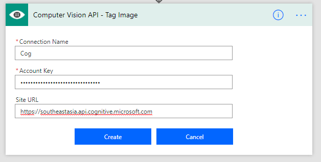  2. Enter service name, key and the root site url to set up the initial connection 