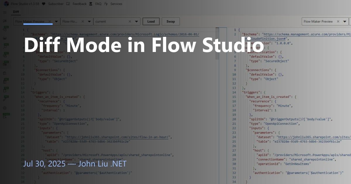 Diff Mode in Flow Studio