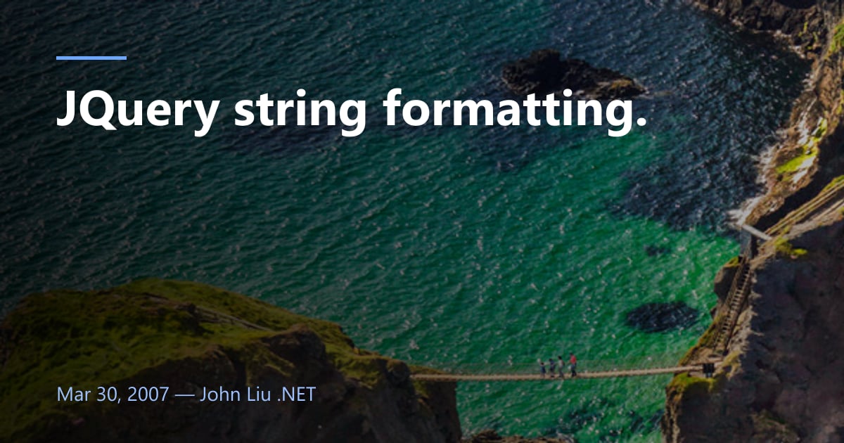 JQuery string formatting.